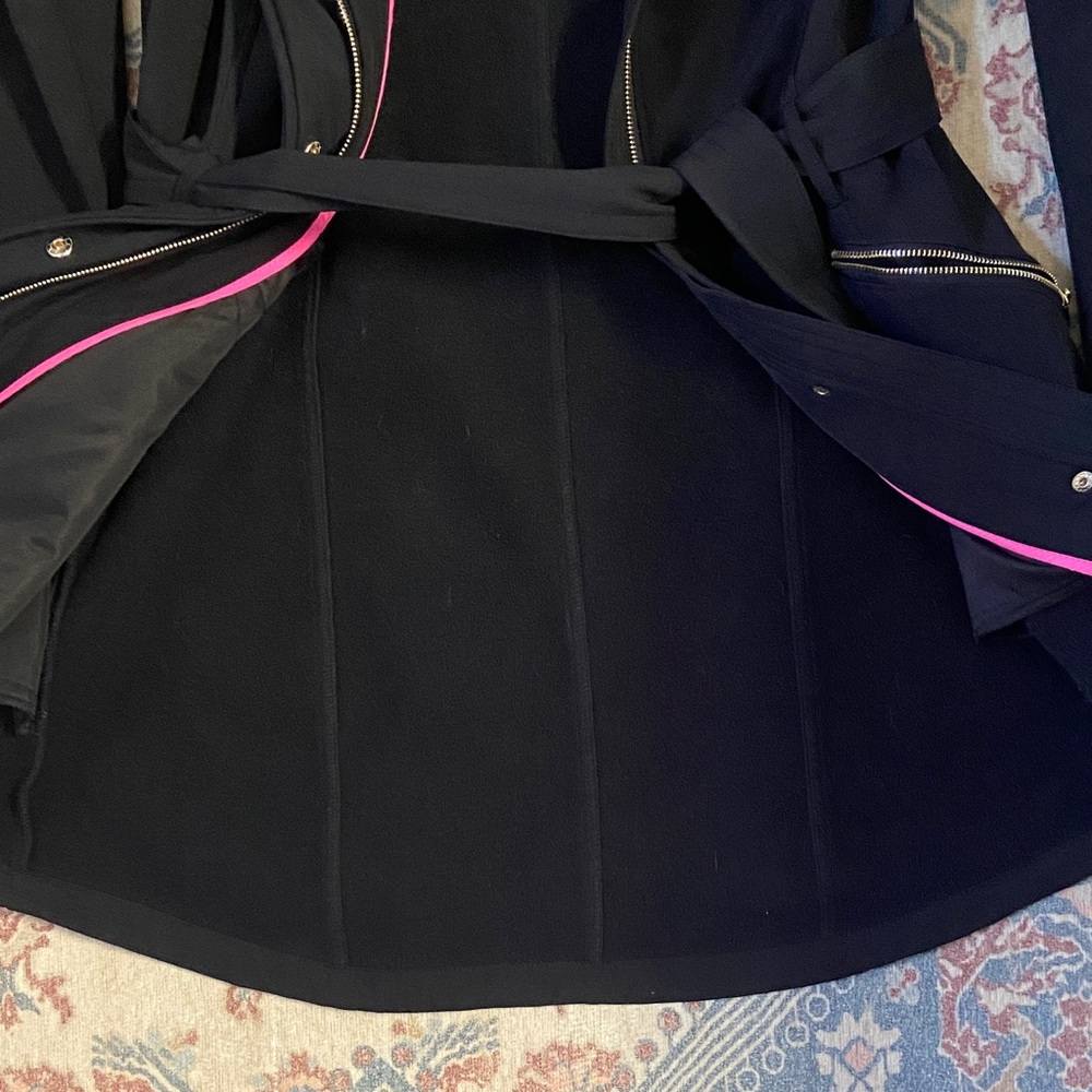 Jessica Simpson Black Hooded Trench Coat - Picture 4 of 6